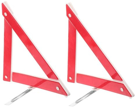 WEKADRIN Triangolo di Sicurezza Riflettente per Auto e Veicoli Pesanti, Kit 2 Pezzi Base a Treppiede Pieghevole, Segnale di Avvertimento Stradale per Emergenze e Sicurezza Notturna