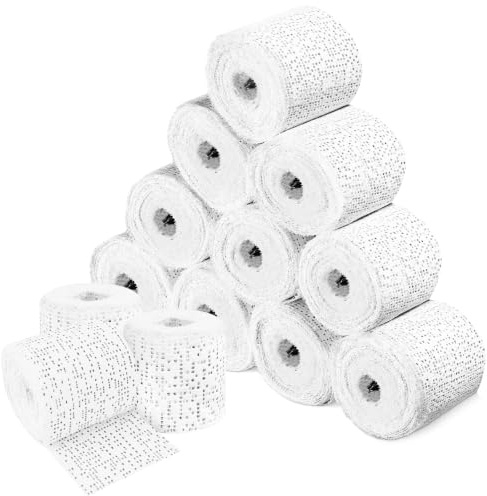 KASURE 13 x Plaster of Paris Bandage, 5cm x 2.7m Plaster Bandages Rolls Cast, Skin Friendly Plaster Gauze Bandage for Modelling, Art & Craft Projects, Scenery, Mask Moulds