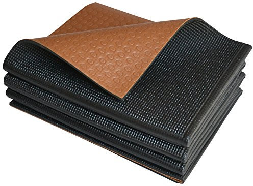 Khataland Yofo Dicke Yogamatte, faltbar, 183 x 66 x 0,6 cm, Schwarz/Kaffeebraun