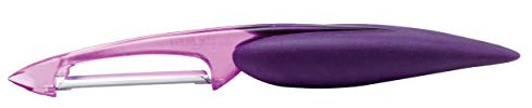 mastrad F20005 Eplucheurs Fruits et légumes – Utilisation Simple – Gamme Elios – Double Tranchant – Lame INOX – Ambidextre – Compatible Lave-Vaisselle – Violet