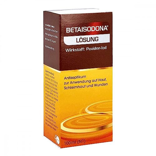 Betaisodona® Lösung 100 ml – Antiseptisches Mittel mit Povidon-Iod zur Wunddesinfektion – bei Entzündungen, Piercings & Nagelbett – auch für Kinder ab 1 Jahr – ohne Brennen