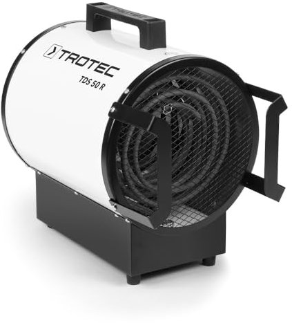 TROTEC Bauheizer TDS 50 R – Heizleistung 4,5 kW / 9 kW – Elektroheizer Luftmenge 844 m³/h – Heizlüfter für große Räume