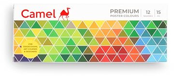 Camel Premium-Posterfarbe, 15 ml, je 12 Farbtöne