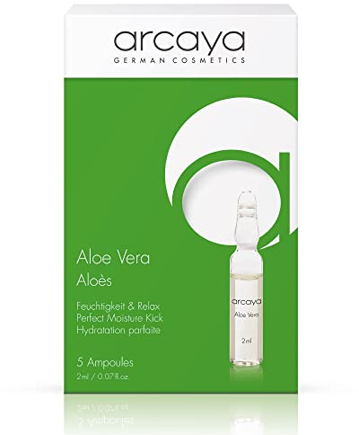 arcaya Aloe Vera Ampullen | Beruhigendes Feuchtigkeitskonzentrat | Intensiver Moisturizer bei Trockenheit & Spannungsgefühl | Regenerierende Pflege für Empfindliche & Strapazierte Haut