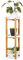 Relaxdays Blumenregal, 3 Etagen, Bambus & MDF, rund, moderner Pflanzenständer für innen, HxD: 79 x 30 cm, Natur/weiß