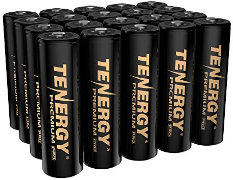Tenergy Premium PRO Rechargeable AA Batteries, High Capacity 2800mAh NiMH AA Battery, 20 Pack Rechargeable Batteries