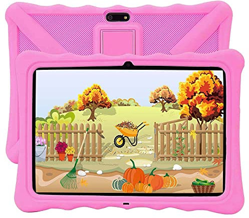 Veidoo Kids Tablet 10 inch, 2GB RAM 32GB ROM WiFi, Android Tablet Pc with Silicone Case, iWawa Parental Control APP, for Children (Pink)