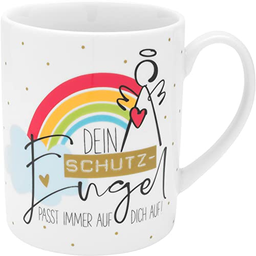 GRUSS & CO XL-Tasse Motiv Engel | Große Kaffeetasse aus Porzellan, Jumbobecher, 60 cl, Riesentasse mit Spruch | Geschenk, Schutzengel | 47773