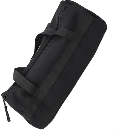 Canvas Campings Tools Tent Peg Storage Bag Ground Nail Bag Hammers Rope Organizer Heavy Duty Tent Stakes Storage Bag Pegs For Hiking(Black)