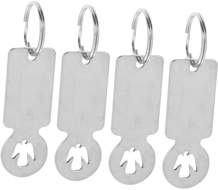 DOITOOL 4piezas Tokens De Carrito De Compras Llavero Colgante para Fichas De Acero Inoxidable Extractor Portátil para Carrito Accesorio para Supermercados