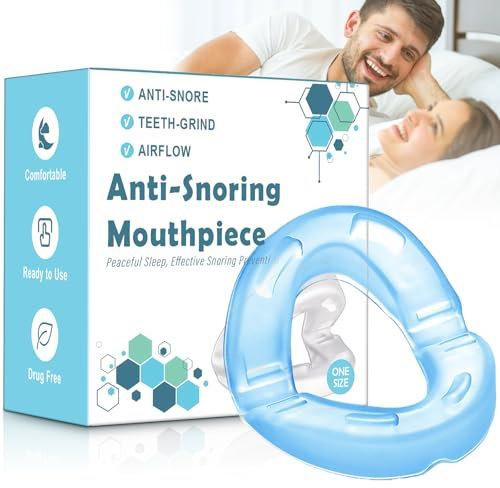 AIOUTGOGO Anti Snoring Mouthpiece for All Mouth,Snoring Aids for Men and Women Effective Stop Snoring,Ready to Use Snore Stopper,The Quite Night Anti snoring Device,Soft and Comfortable-Blue