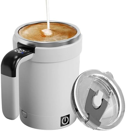 Tazza Automescolante - Tazza Caffè con Mescolatore Automatico - Miscelatore Magnetico Elettrico Con Display Temperatura Ideale Per Picnic Campeggio Hotel Casa Cucina