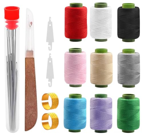 Juego de 40 herramientas de costura, aguja multiusos, kit de hilo para principiantes, entusiastas del bricolaje, portátil, kit de costura ligero para el hogar
