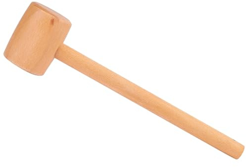 OVAQUIXI Martillo de Madera, Material de Haya, Mazo de Carpintero Sólido, Alta Dureza, Agarre Cómodo, Ideal para Proyectos de Artesanía en Cuero