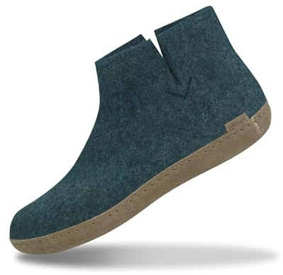 glerups dk G Ankle Shoe Mixte Adulte Pantoufles en Feutre,Chaussons, Turquoise (Petrol),44 EU