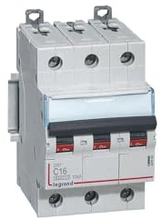 407829 Disjoncteur triphasé 16A - 3P Courbe C - 6/10kA - À vis - Legrand DX3