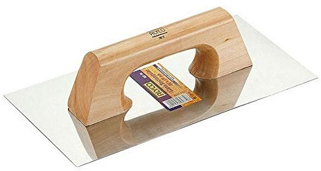Alyco - Llana Rectangular de Acero Inoxidable, con Mango de Madera, 300 x 150 mm - 195770