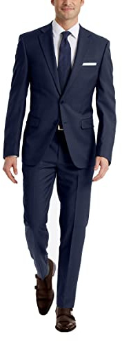 Calvin Klein Men's X-Fit Slim Stretch Suit Separate (Blazer and Pant), Blue, 40W x 30L