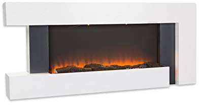 Klarstein Camino Elettrico Basso Consumo, Camino da Terra per Soggiorno, Elettrico da Parete, Caminetto 2000W, Finto Decorativo LED, Telecomando, Timer, Controllo Temperatura
