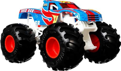 Hot Wheels Monster Trucks, Oversized Monster Truck, 1:24 Scale Die-Cast Toy Truck with Giant Wheels and Cool Designs, GTJ37