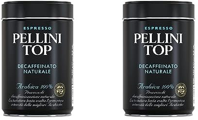 Pellini Caffè - Top Arabica 100% per Moka Decaffeinato Naturale, 1 Barattolo da 250 gr (Confezione da 2)