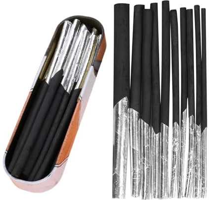 ITODA Lot de 10 Fusains Naturels 4,5-11 mm Crayons Fusains Tendres de Différentes Tailles Bâton de Charbon de Bois Noir pour Dessin Esquisse Beaux-Arts Ombrage Crayons à Dessiner Crayons de Croquis