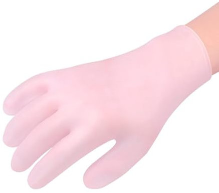 BrightGlow Silikon-Feuchtigkeitshandschuhe Spa-Gel-Handschuhe Feuchtigkeits-Handschuhe Wasserdichte Silikon Handschuhe Silikon-Schlafhandschuhe Handpflege-Silikonhandschuhe Rosa