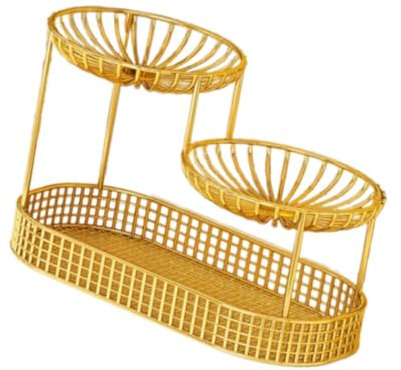 FytStycale de 3 niveles, frutero, cesta, organizador de, Oro