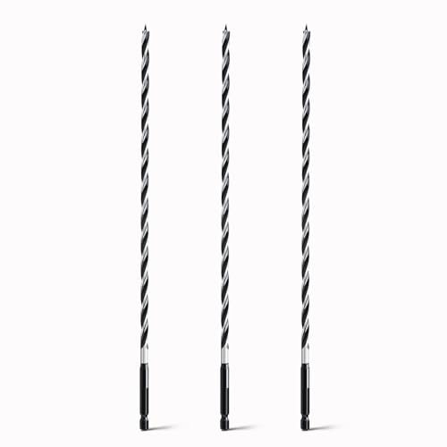 hsawbit Wood Drill Bits, 3pcs x 10mm x 300mm Auger Drill Bit Extra Long Drill Bits Wood Plastic, Drywall Woodworking Hole Drill Bit