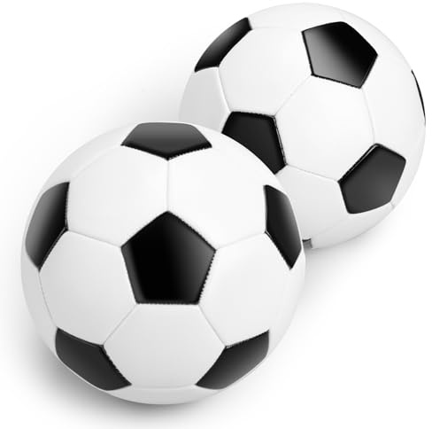 U&C Planet 2 Paquet Entraînement Football Taille 5 Ballons de Football pour Jeunes Ballon en Cuir PVC de qualité supérieure pour l'entraînement et Les matchs par Tous Les Temps