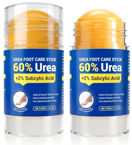 Urea Foot Cream 60% with 2% Salicylic Acid, 2PCS Foot Cream for Cracked Heels and Dry Skin, Cracked Heel Repair Cream, Foot Moisturiser for Calluses & Rough Skin