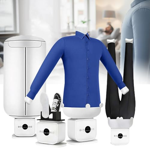 NzEupno Repasseur Automatique, SéChoir à Air Chaud Mains Libres, Repassage Rapide en 8 Minutes, DéFroisseur Gonflable Portable pour Chemises, Pantalons Et Chaussures B