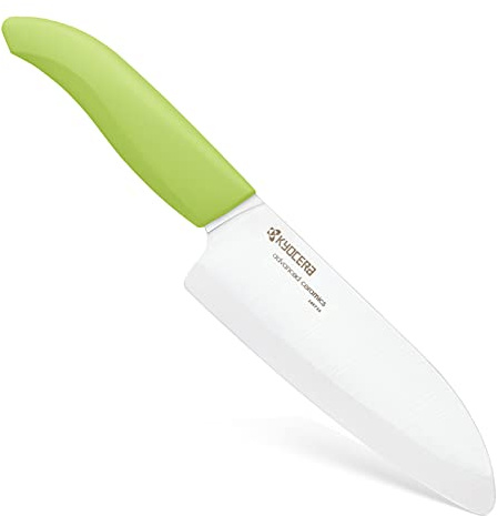Kyocera GEN GREEN Keramik Santokumesser | Klinge 14 cm | ergonomisch geformter Griff | extrem scharfes Küchenmesser | Kochmesser Profi Messer | Fleischmesser Profi Messer