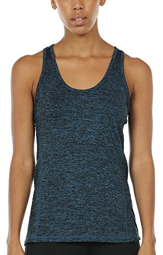icyzone dam sporttop yoga tank top ringkrage topp löpning fitness funktioner tröja