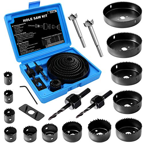 Hole Saw Set, 22 Pcs Metal Hole Saw Kit with 3/4 to 5 (19mm-127mm)