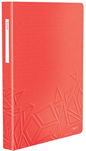 Leitz Urban Chic Sichtbuch in A4 Format, 80 Klarsichthüllen für 160 Blatt, Rot, 46520020