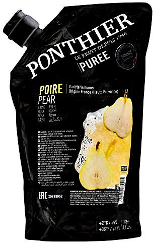 Food-United BIRNEN PÜREE Frucht-Püree von Ponthier 1KG für Smoothie-Bowl-Sorbet-Quark-Joghurt-Cornflakes-Müsli ausgewähltes Obst höchster Qualität ohne künstliche Zusätze