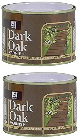 SDMAX 151 Coating 2 X Dark Oak Varnish Wooden Paint for Interior Exterior, Resin-Based High Gloss Varnish, Versatile Usage, Versatile Usage - 180ml Tin