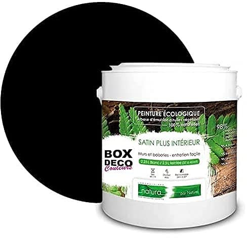 Pintura natural ecológica para pared, diseño de raso interior de Natura, 2,5 L, 33 m², color negro