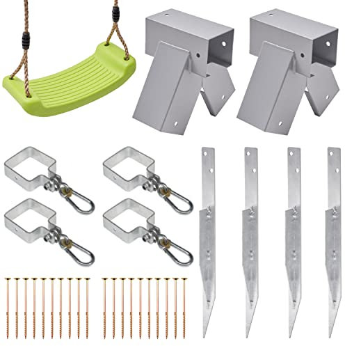 Bausatz zum BAU Einer Spielplatzschaukel - Gartenschaukel - Kinderschaukel - Eine Plastikschaukel| Hergestellt in der Europäischen Union (90°, Grau)