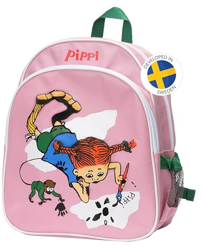 Pippi Langstrumpf Reisetasche – Rosa Kinder Koffer – Rucksack für Mädchen und Jungen – Kunststoff und Polyester - Alter 3+