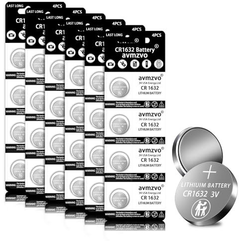 avmzvo CR1632 Lot de 24 Piles Bouton au Lithium 3 V CR 1632 (1632-24p)
