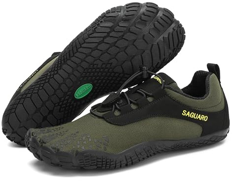 SAGUARO Scarpe Minimaliste Uomo Donna Traspiranti Barefoot da Sport Acquatici Leggere Scarpette da Scoglio per Multisport Palestra Trail, Segnale Verde Gr.43