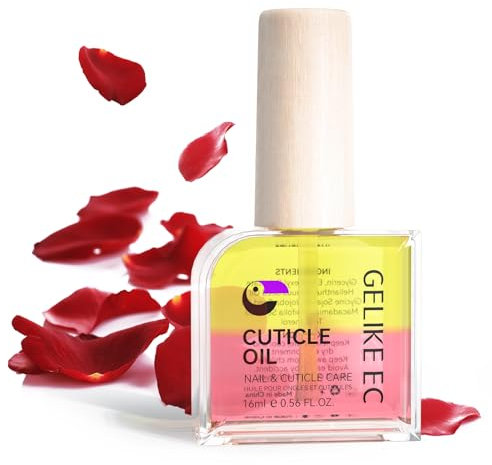 Gelike ec Cuticle Oil Nail: Pflege für Nägel & Nagelhaut Nagelöl für Nagelpflege Mit Bio-Ölen & Vitamin E Vegan Glättet und Stärkt Nährende Nägel 16ml Rose