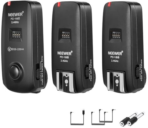 NEEWER FC-16 2,4G Disparador Flash Estudio con Obturador Cámara Inalámbrico con Dos Receptores,Compatible con Sony Cámaras A9II A9 A7RIV A7RIII A7RII A7R A7III A7II A7 A7SII A7S A6600 A6500 Sony DSLR