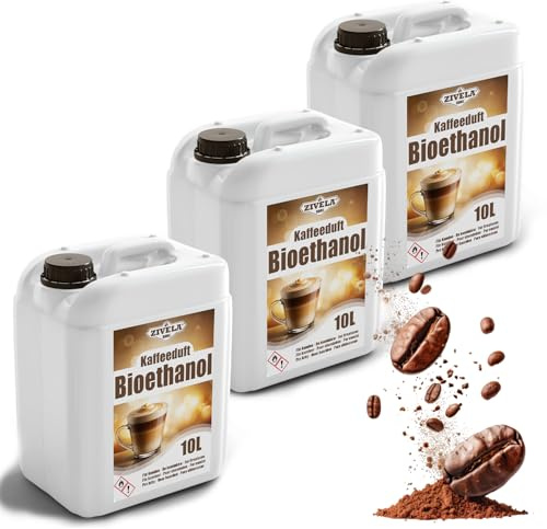Bioetanol 96,6% 10 l | Ekologisk alkohol, kaffedoft 96,6% 3 x 10 l | bioetanol för öppen spis, bordskamin, bioetanol kaffedoft | Ren förbränning, utan rök