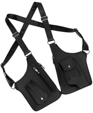 Dickly Ledertasche Schulterholster-Tasche, Achselhöhlen-Tasche für Damen & Herren, Achselhöhlen-Holster-Taschen, Einstellbarer Diebstahlschutzgurt für Outdoor-Reisen, Wandern, Camping, Stil a