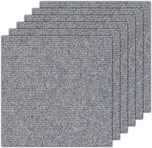 Losetas de Alfombra Autoadhesivas Azulejos de Alfombra para el hogar 6 Piezas de losetas de Alfombra Autoadhesivas, tapetes para Piso despegables y pegables, duraderos, insonorizados, para Piso de ma