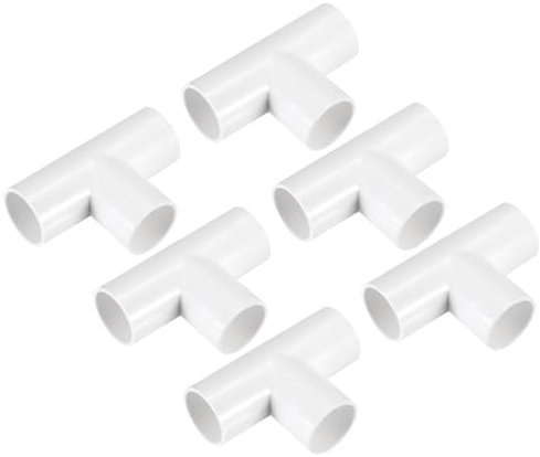 sourcing map PVC Conduit Coupler T-Shaped Fittings 25mm 3 Ways Terminating Coupler Connectors for Home Hose Electrical Conduit Pack of 6