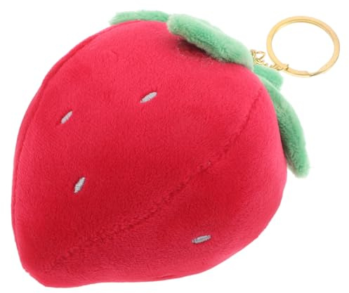 OATIPHO Porte-clés fraise en peluche douce mini sac à dos pendentif mignon design fruit cadeau pour anniversaire mariage enfants filles garçons